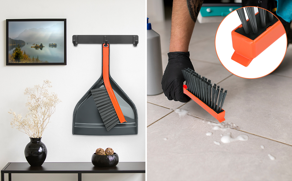 SONCAL Mini Dustpan and Brush Set, Small Dust Pan and Brush