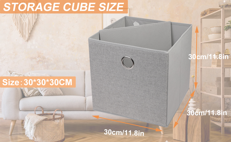 JAKAGO Foldable Storage Boxes Set of 6,Large Cloth Drawer Organizer