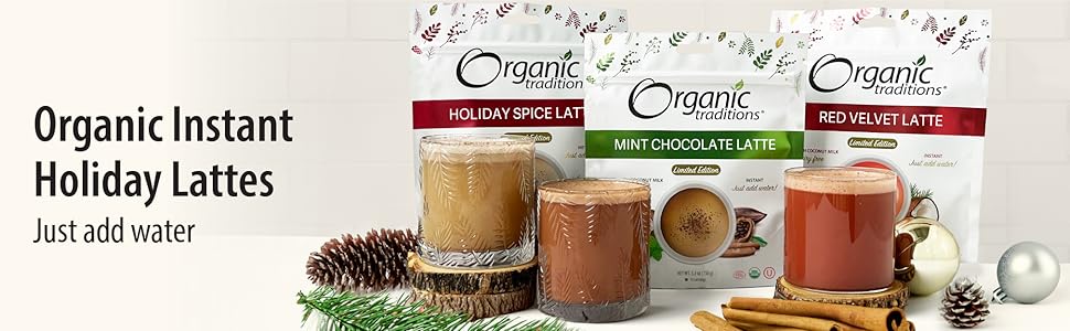 organic traditions holiday lattes