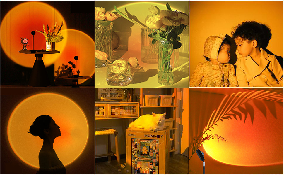 AMINAC Sunset Lamp LED Sunset Projector Light Romantic Night Light