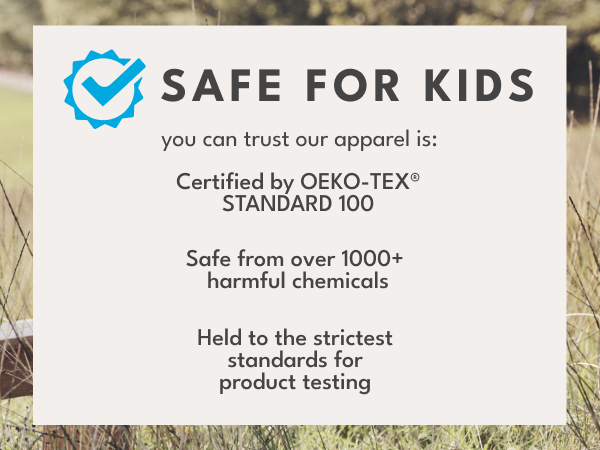 simple joys safe for kids and oeko tex message for apparel