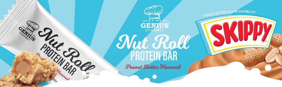 genius gourmet peanut butter protein bar low carb snack keto friendly bar gluten free protein bar