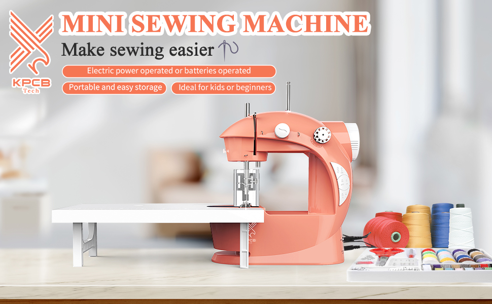 KPCB Tech Sewing Machine with 42pcs Sewing Kit, Mini Sewing Machine