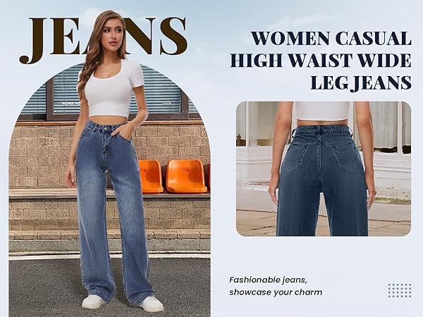 KICZOY Women Bootcut Capris Jeans Mid Rise Cropped Pants