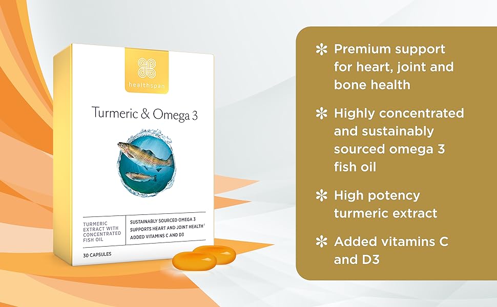 HEALTHSPAN Turmeric & Omega 3 Amazon.co.uk Health & Personal Care