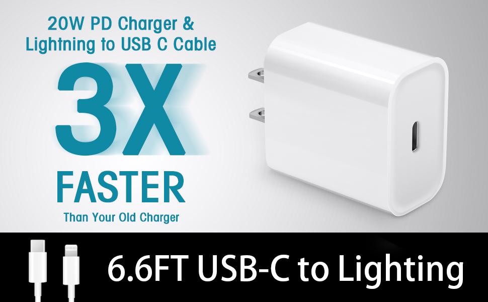 iPhone Charger Fast Charging,【Apple MFi Certified】 20W USB