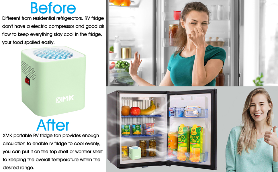 XMK RV Refrigerator Fan, 3,000 RPM Motor RV Fridge Fan with