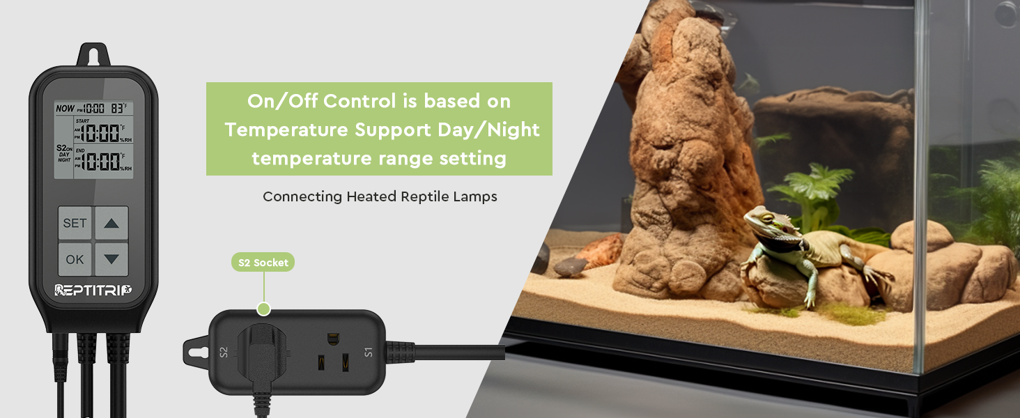 REPTITRIP Reptile Thermostat, Reptile Light Timer for