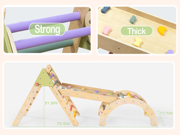 kids pikler triangle set toddler climbing toys