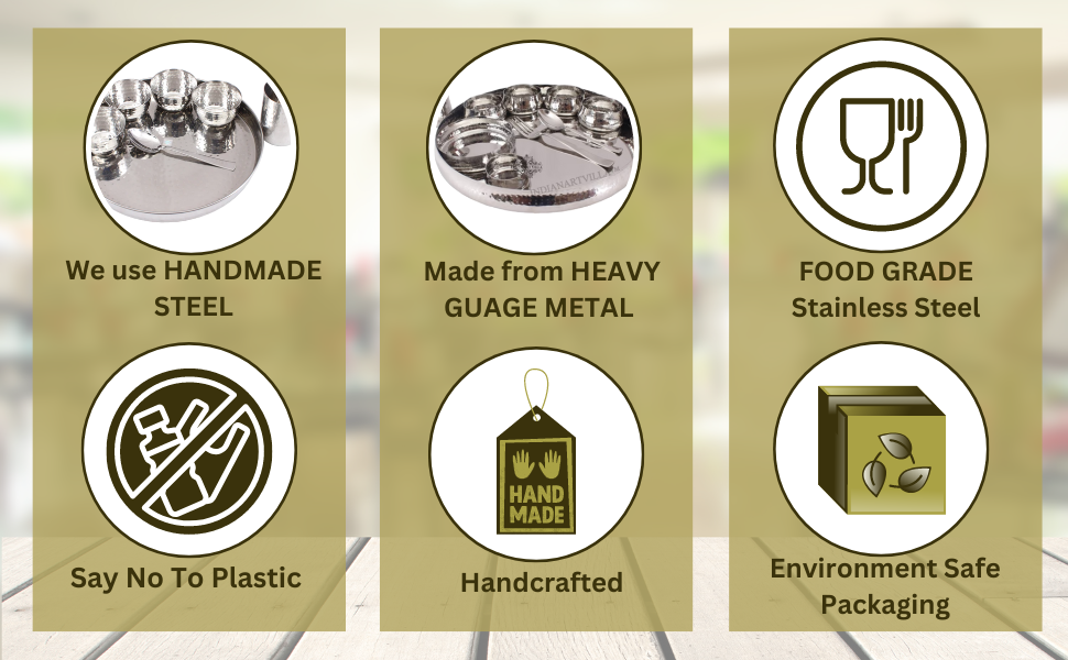 Stainless steel dinnerware set for 6