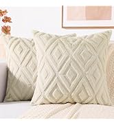 decorUhome Couch Throw Pillow Covers 18x18 Set of 2, Decorative Soft Plush Faux Wool Pillow Cover...