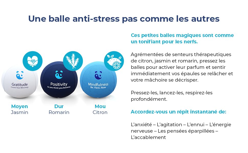 balles antistress, concentration, main agitees