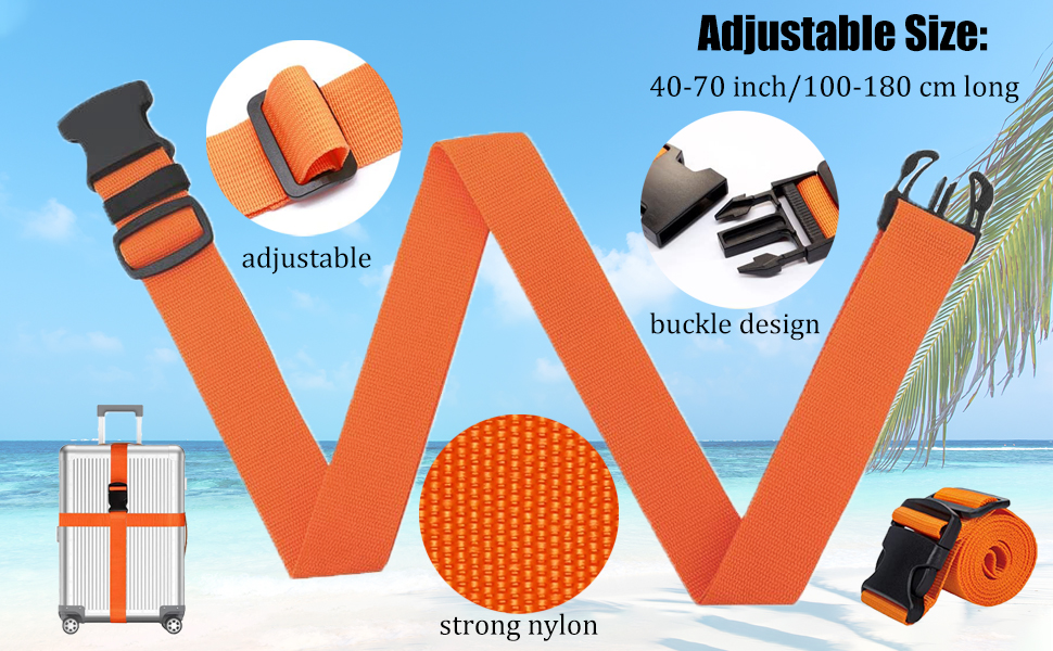 Luggage Straps, KAMHBE 4 Pcs Luggage Straps for Suitcases Straps