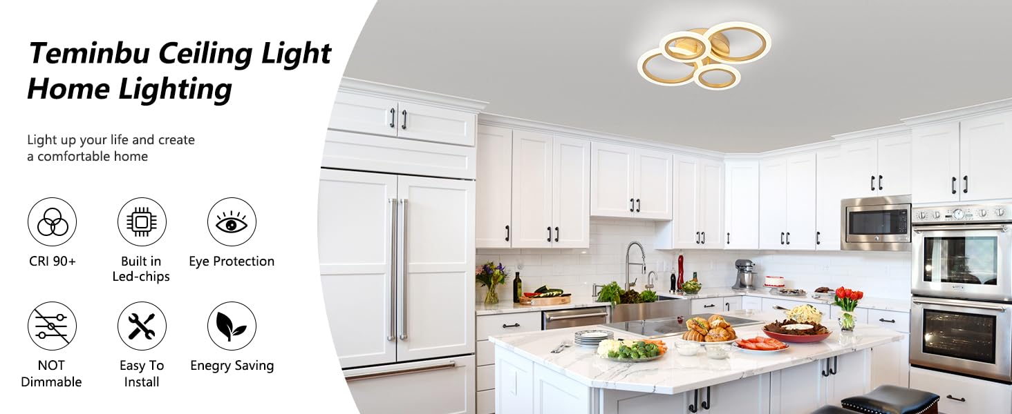 gold kitchen led ceiling light