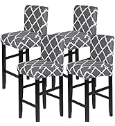 SearchI Stretch Bar Stool Covers, Stretch Removable Washable Printed Bar Stool Chair Covers, Coun...