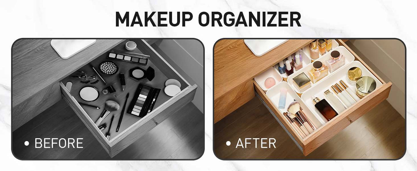 ISSEVE 8Pcs Nesting Silicone Drawer Organizer Set, 4 Size