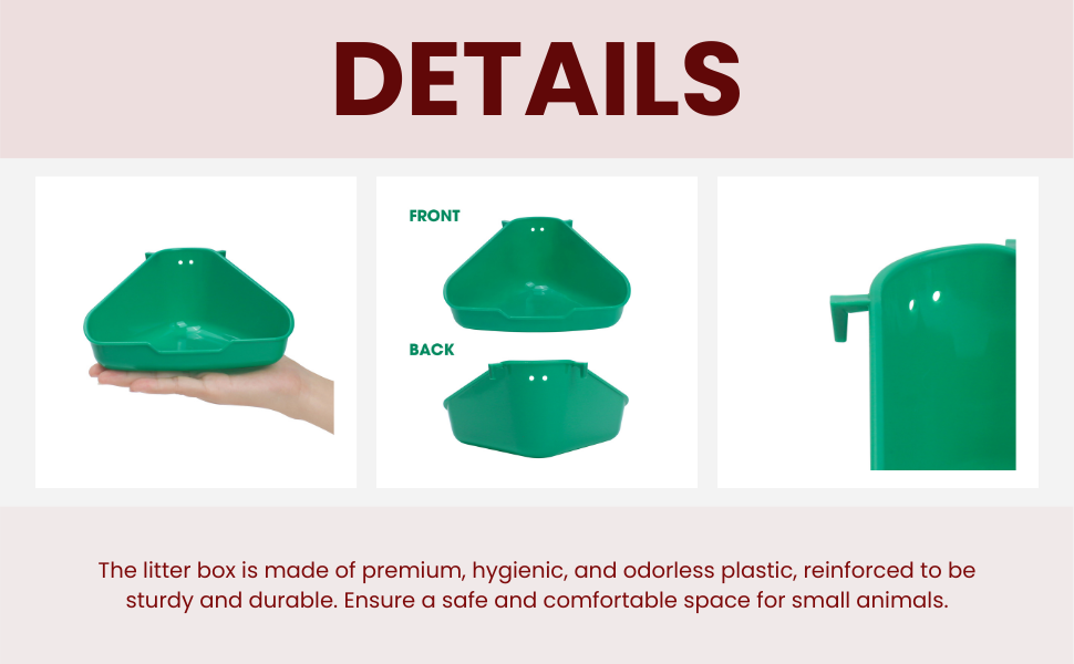 Small Corner Litter Box for Ferrets Rats Guinea Pigs