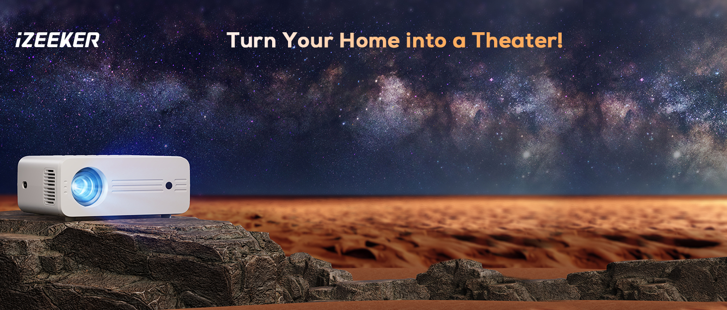 Projector with Bag, Full HD 1080P 4K Supports 13000 Lux, iZEEKER Mini