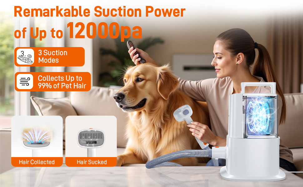 dog vacuum brush for shedding grooming