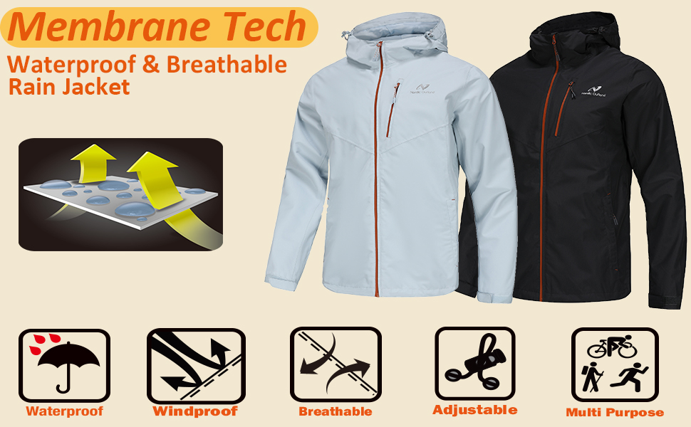 Mens rain jacket