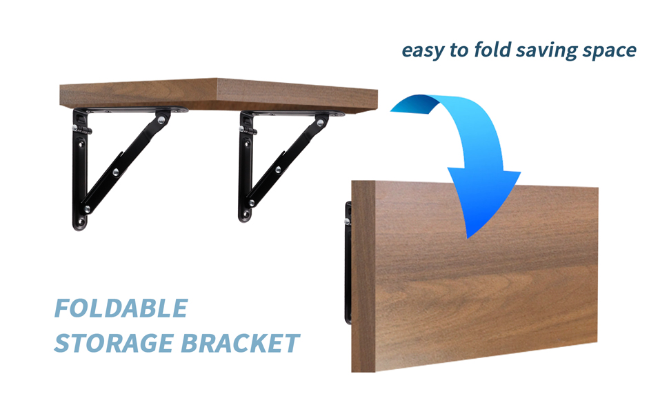 Meprotal 2pcs Folding Shelf Bracket 6Inch, Heavy Duty