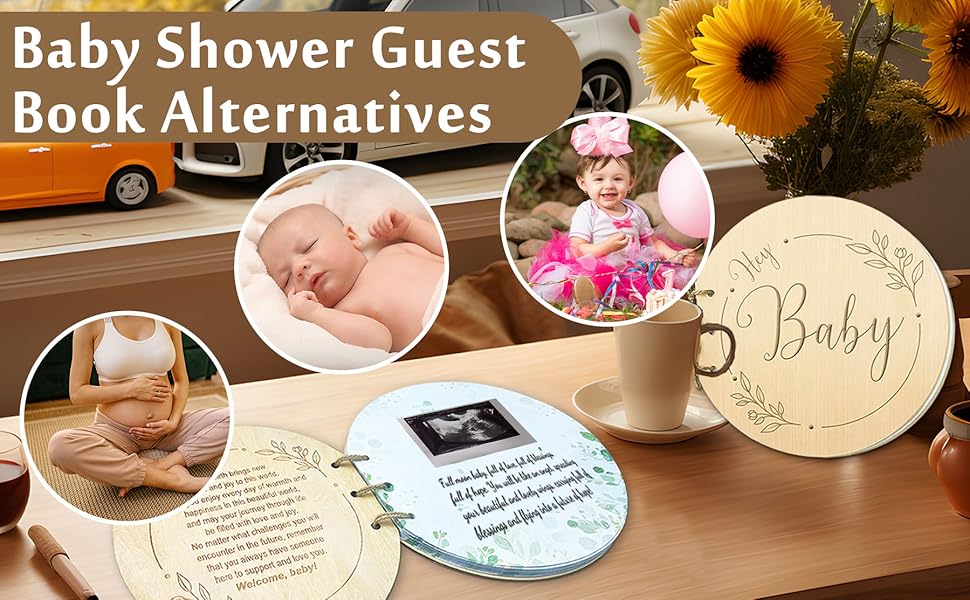 Baby Shower Guest Book, 80 Pages Hey Baby Shower Sign in Guest Book