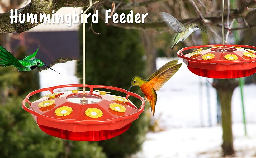 Hummingbird Feeders Outdoor, Saucer Hummingbird Feeder with 8 Feeding