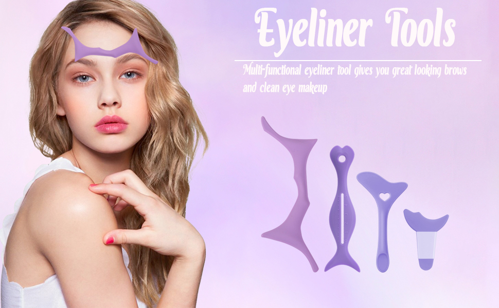 FMOYSIEN 4PCS Eyeliner Stencils Eyebrow Stencils Mascara