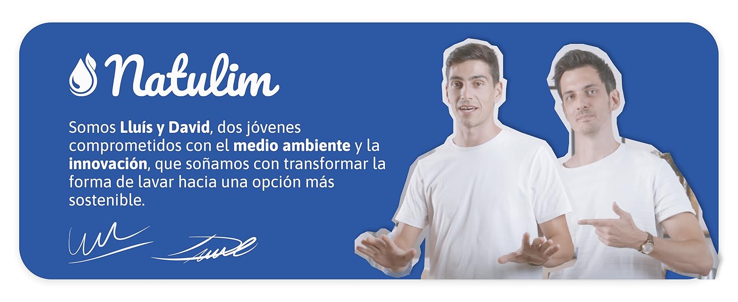 El texto dice «Nutulm». Imagen promocional de pancarta azul que muestra a dos personas vestidas con camisas blancas y firmas debajo.