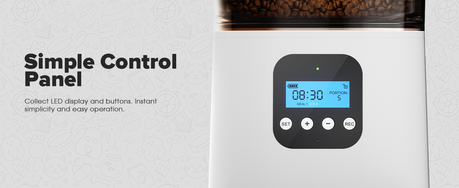 ADVWIN 6L Automatic Cat Feeder, Programmable Dog & Cat Timing Feeder