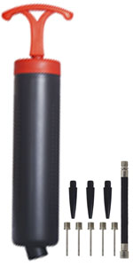 small hand air pump with needles,extension horse,nozzle.sport ball pump,black