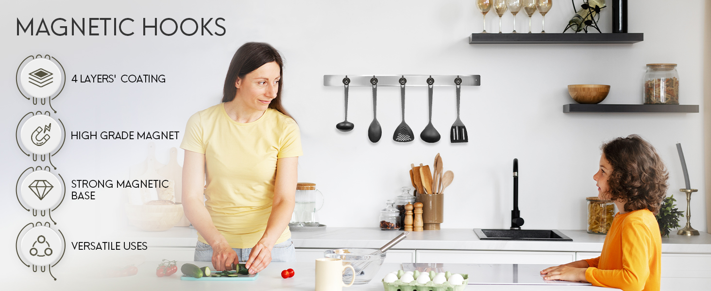 Features of Neosmuk gunblack magnetic hooks heavy duty