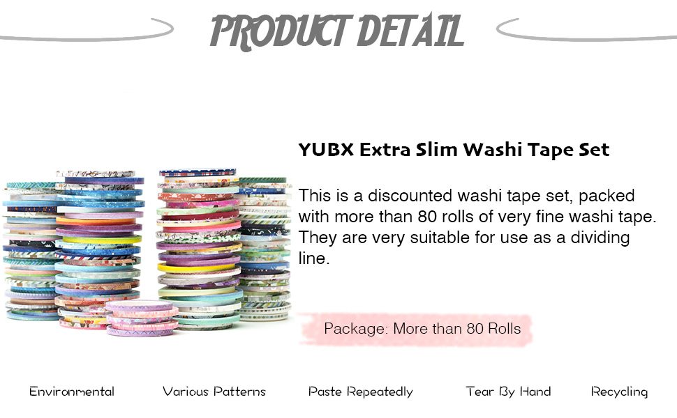 YUBX Washi Tapes description