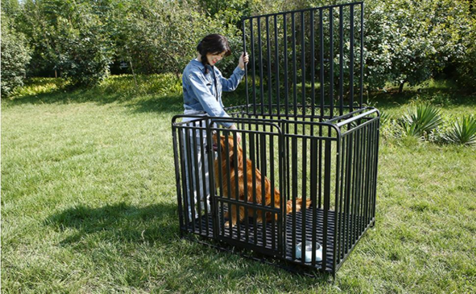 Amazon | HPYWTJY ペットケージ カゴ ドッグクレート 大型犬