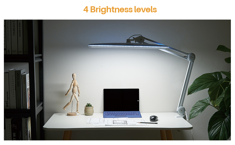 Bemelux Task Lamp with Clamp, Bright 117PCS LEDs, Metal Swing Arm 24W