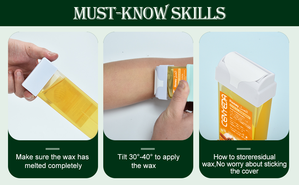 3 IN 1 Roll On Waxing Kit, CENYEDA Hair Removal Triple