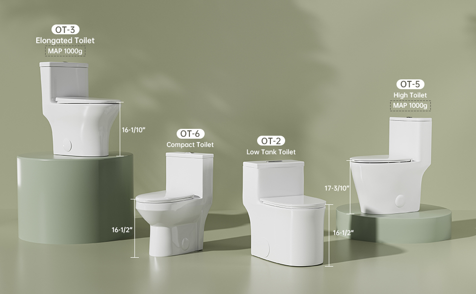 SUPERFLO One Piece Toilets for Bathrooms Comfort Height Elongated