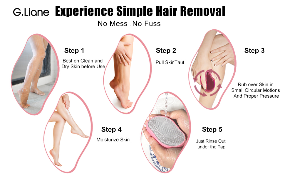 G.Liane Premium Crystal Hair Eraser,Natural Crystal Hair Remover(Rose Pink)