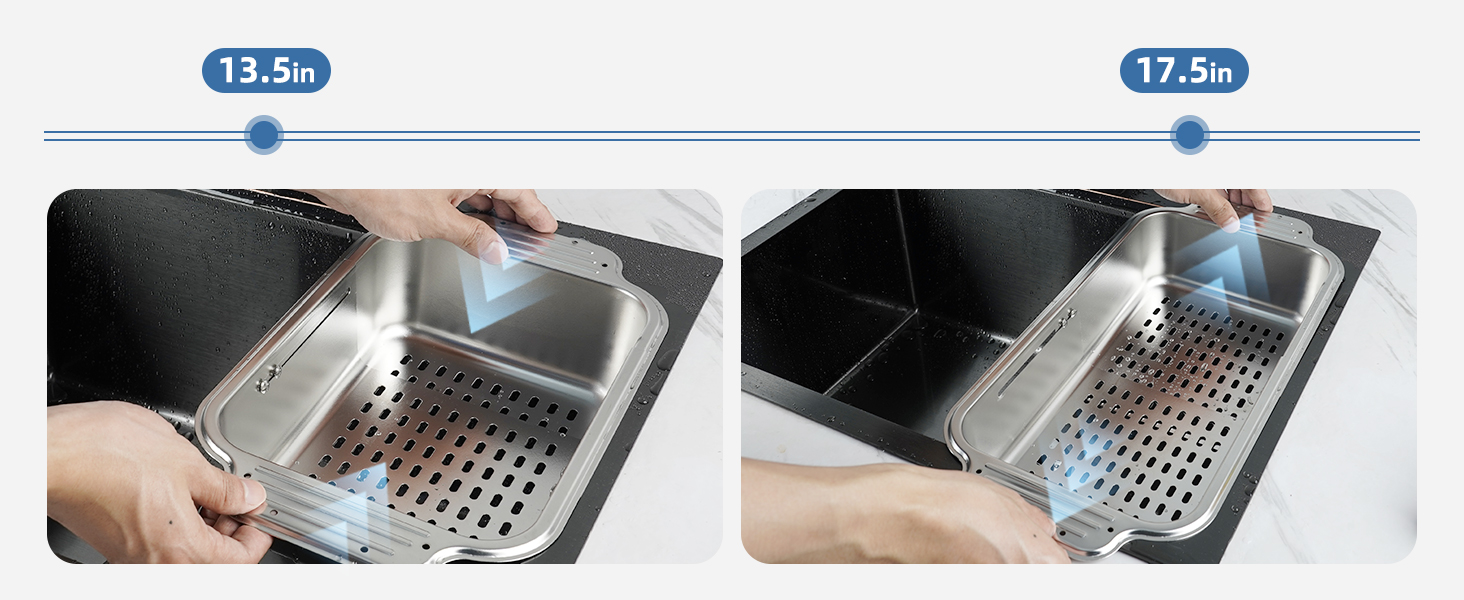 Over the Sink Colander Strainer Basket ALL METAL