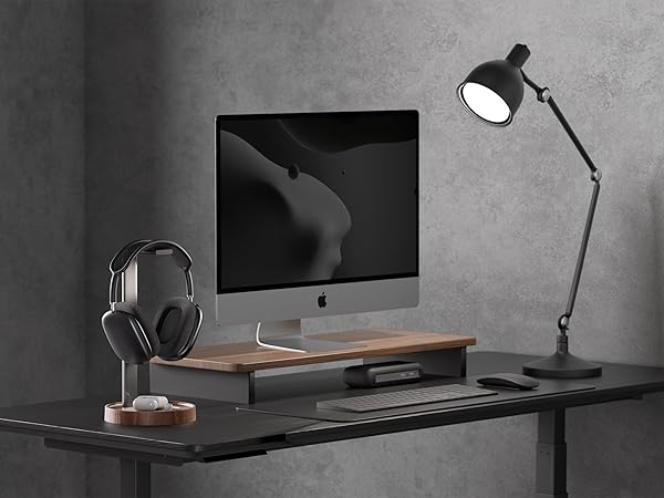 ①無垢の欅板でできた無骨なヘッドセット・ヘッドホンスタンド【マグネット分割式】 410ud4GldBL.jpg