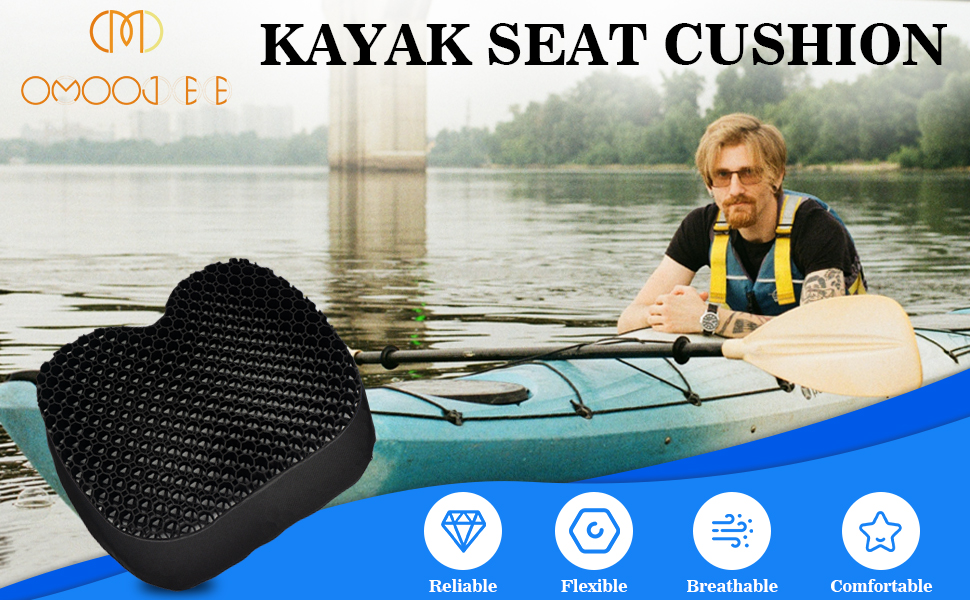 Omoojee Kayak Seat Cushion, Anti Slip Gel Seat Cushion for