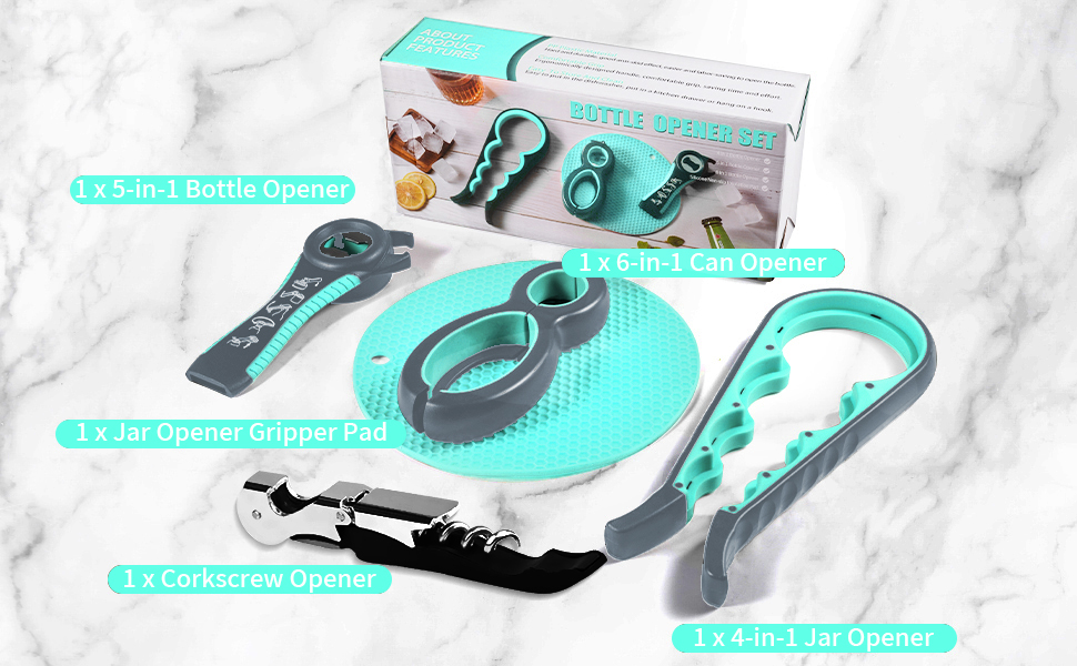 Jar Opener for Weak Hands 5 Pack Bottle Openers for Arthritis Hands