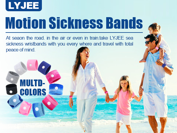 LYJEE 5 Pairs Motion Sickness Bands, Nausea Wristbands for Car Sickness,
