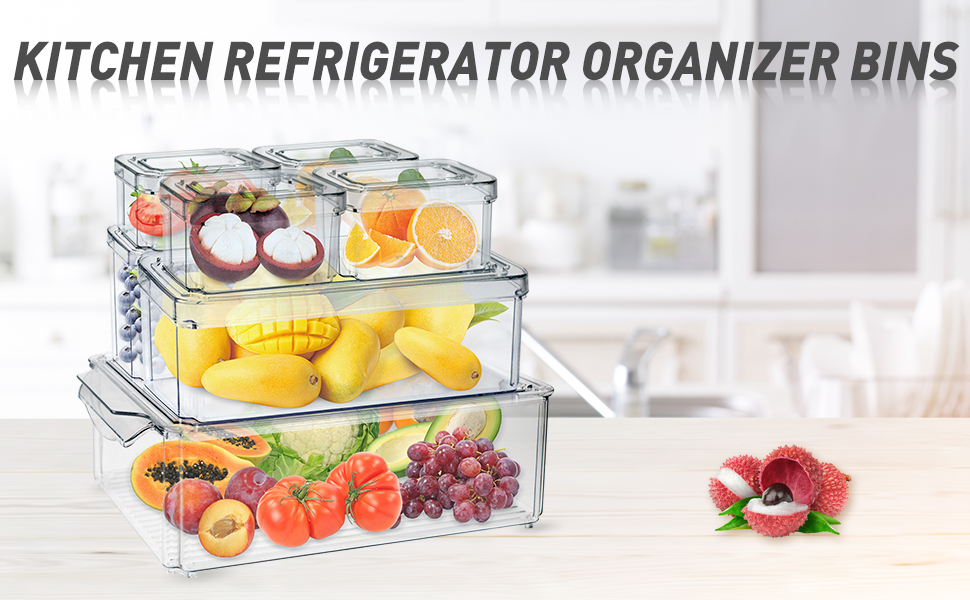 MDHAND Kitchen Fridge Organizers and Storage, Refrigerator Organizer