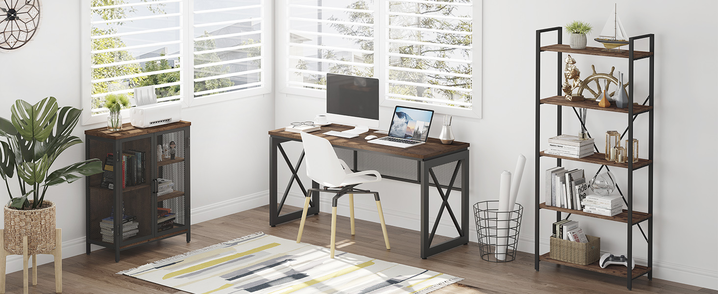 study table with bookshelf
