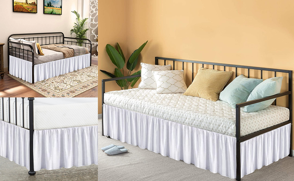 Thread Bond Daybed Skirt with Split Corners Daybed Dust