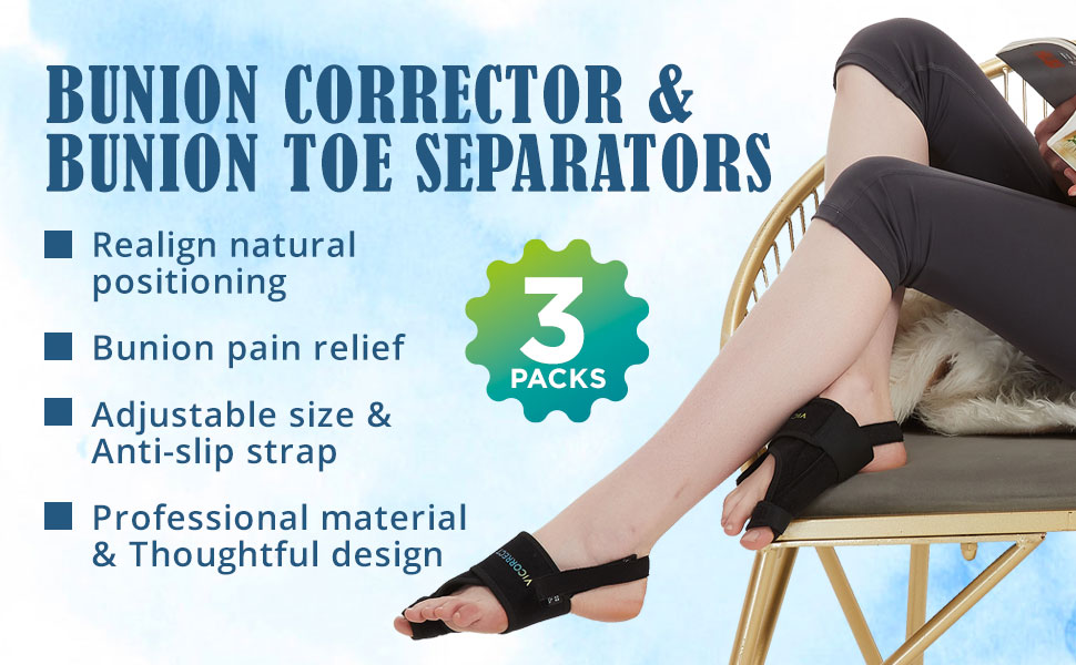 Vicorrect Bunion Corrector & Bunion Toe Separators, Orthopedic Bunion