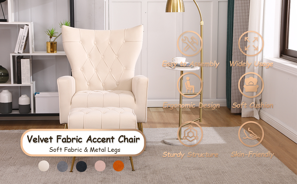 Accent Chair with Ottoman