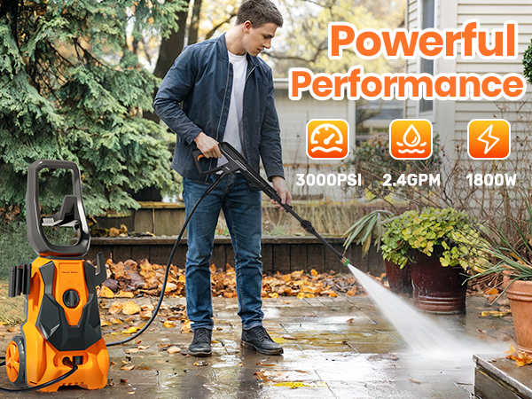 Electric Pressure Washer, 3000 PSI 2.4 GPM Power Washer with