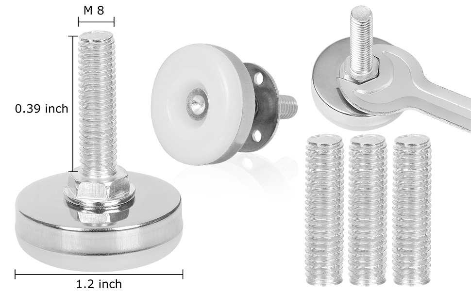 16 Pack Adjustable Feet Levelers (5/16) Inch m8 Leveling Feet Heavy